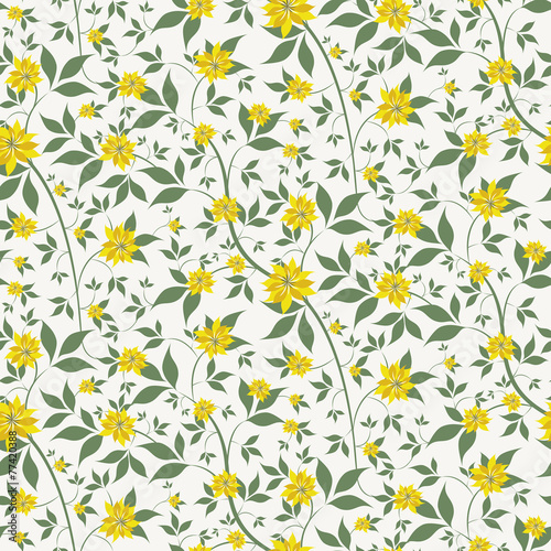 small yellow flowers seamless background