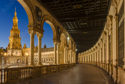 Spain Square in Seville, Andalusia, Spain.