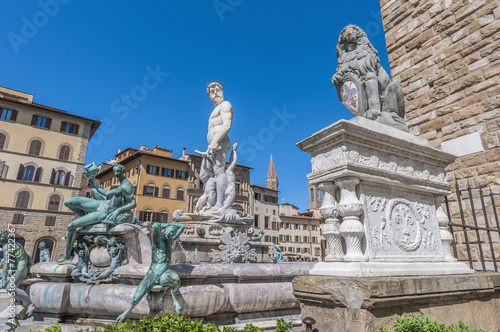 The Fountain of Neptune by Ammannati in Florence, Italy photo