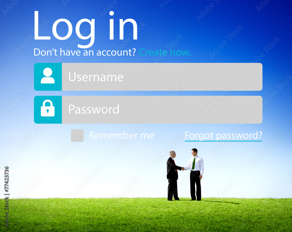 Business People Account LogIn Security Protection Concept Business People Account LogIn Security Protection Concept