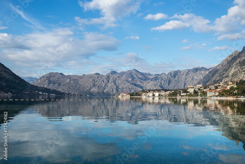 Fototapeta Naklejka Na Ścianę i Meble -  The view over the bay of Kotor in Montenegro, Balkans