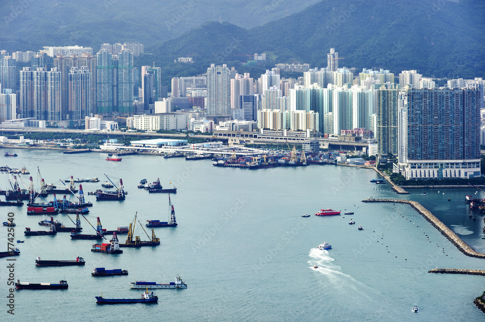 Obraz premium Hong Kong view of Victoria Harbor