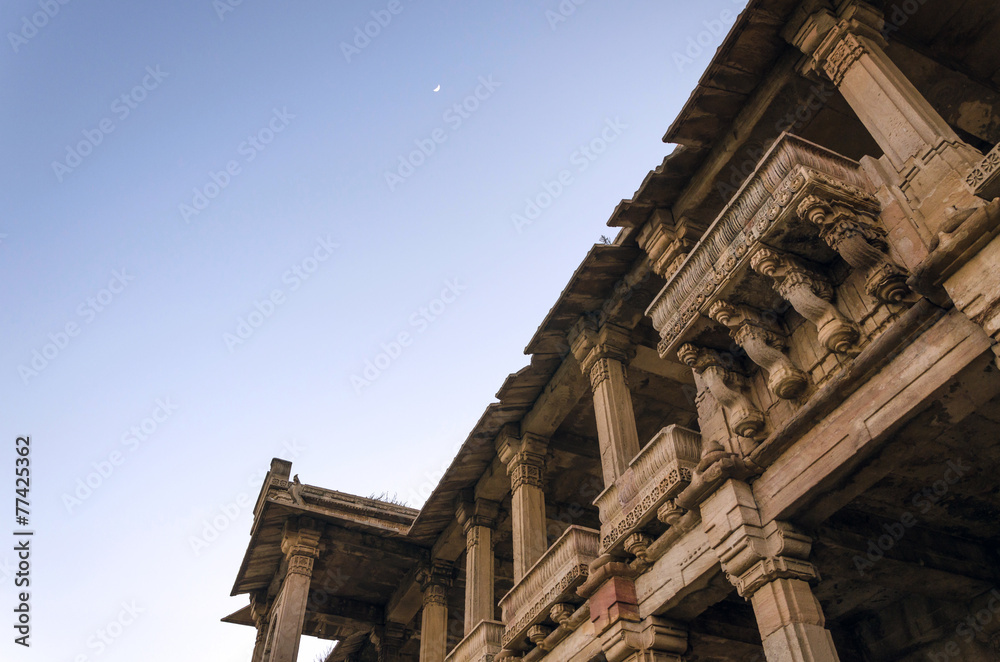 Twilight time of Sarkhej Roza mosque in Ahmedabad Twilight time of Sarkhej Roza mosque in Ahmedabad