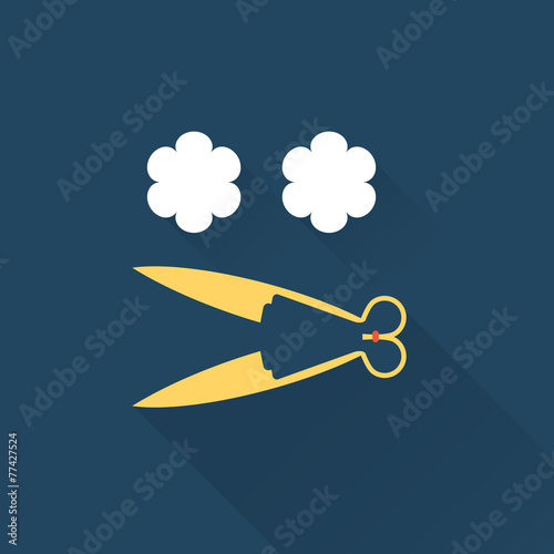 sheep scissors vector icon