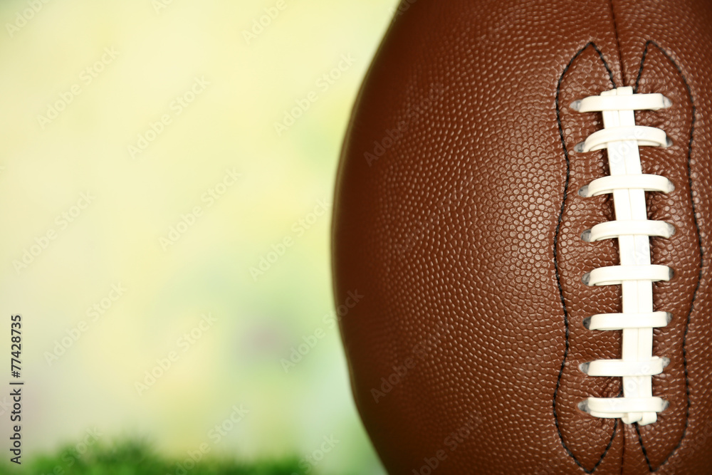 American football on field on nature background American football on field on nature background