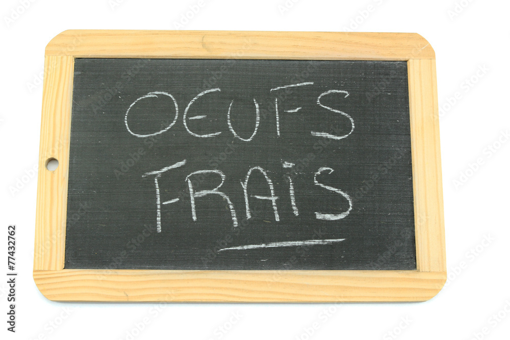 ardoise oeufs frais
