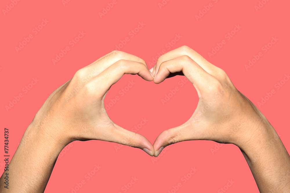 Fototapeta premium heart hand clipping paths
