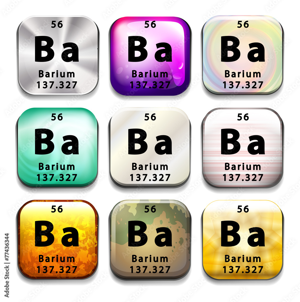 An icon showing the chemical Barium An icon showing the chemical Barium