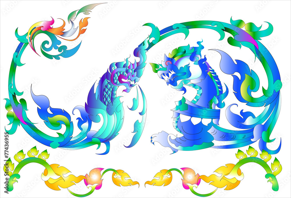 Obraz premium sing and naga thai