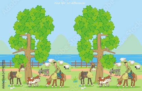 farm, find ten differences