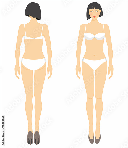 Vector illustration of woman's figure. Dummy.