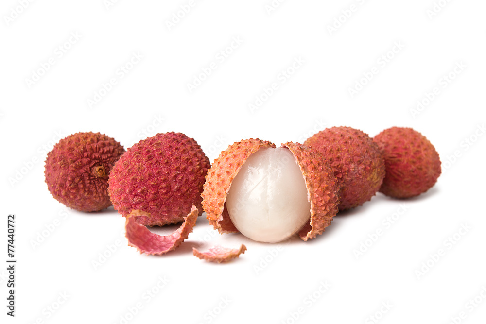 Lychees isolated on white Lychees isolated on white