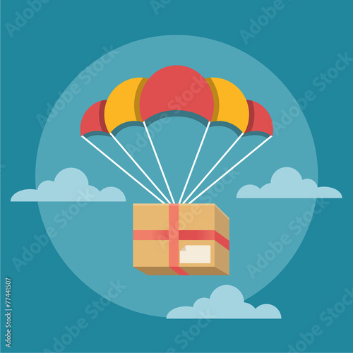Delivery box. Vector flat illustration