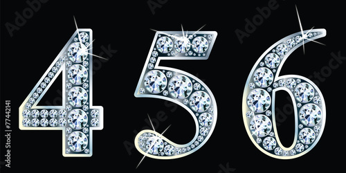 Diamond numbers set 4,5,6. Vector Eps10