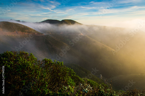 Fog in the morning at Marin Headland, San Francisco photo