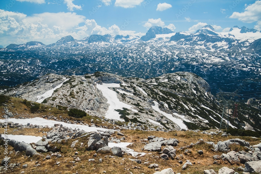 Summer snowy landscape of a Alps mountain, Austria