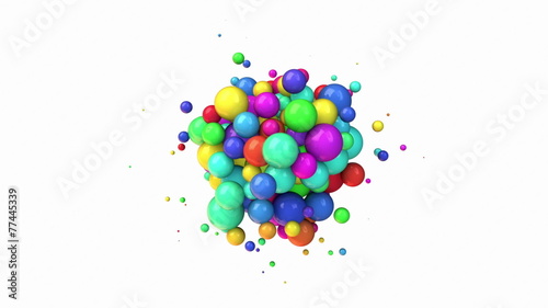 Colorful balls on white background.Alpha matte