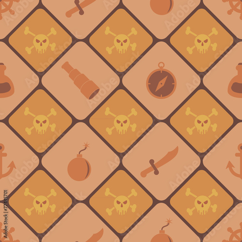 seamless background with pirate stuff