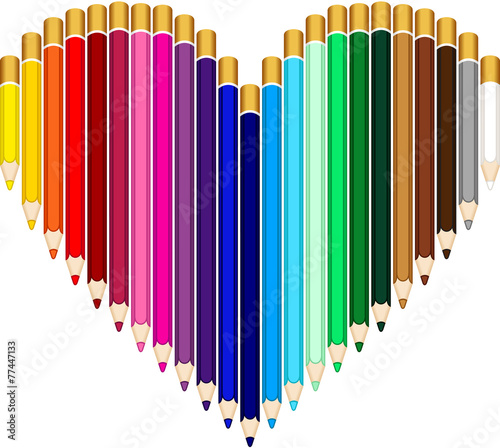 Colored pencils heart