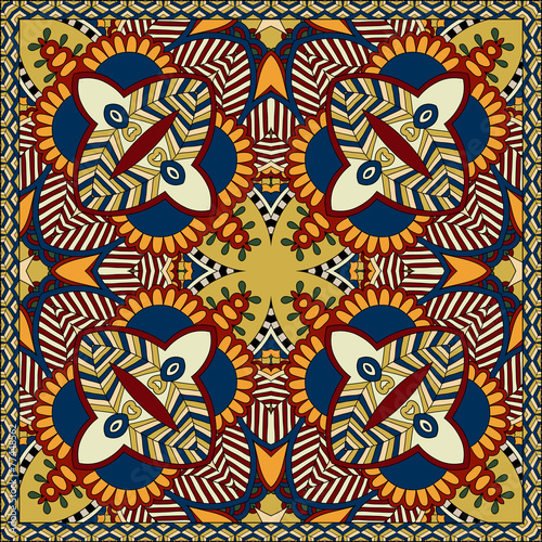 Traditional ornamental floral paisley bandanna