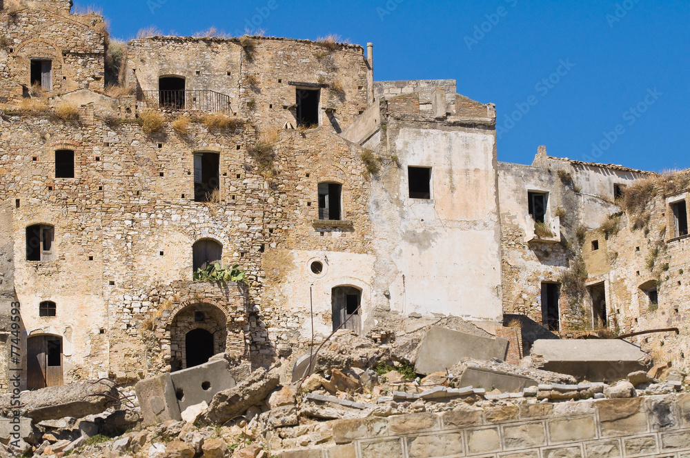 Panoramic view of Craco. Basilicata. Italy. Panoramic view of Craco. Basilicata. Italy.
