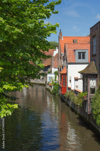 The canal in the downtown of Bruges (Belgium)