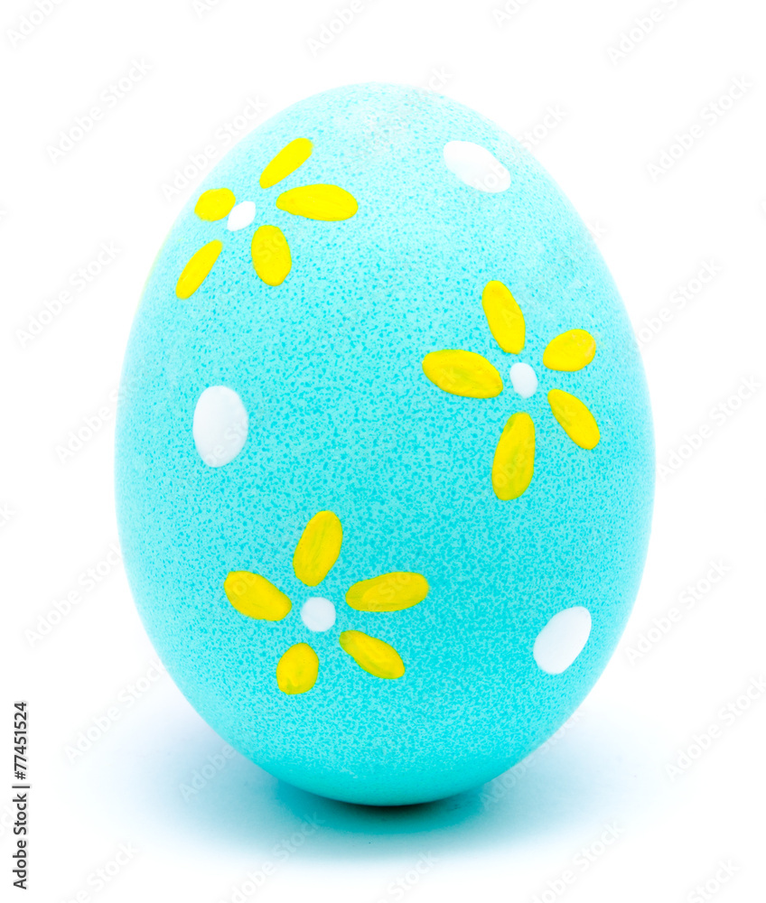 Painted turquoise easter egg isolated Painted turquoise easter egg isolated