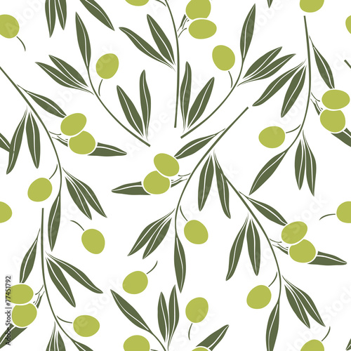 Seamless  pattern with olive branches.