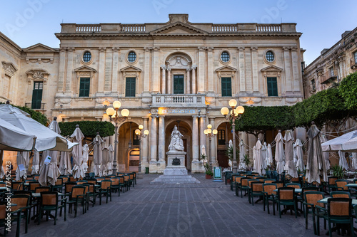 National Library of Malta in the Evening  Valletta  Malta