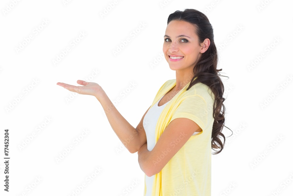 Pretty brunette smiling at camera Pretty brunette smiling at camera