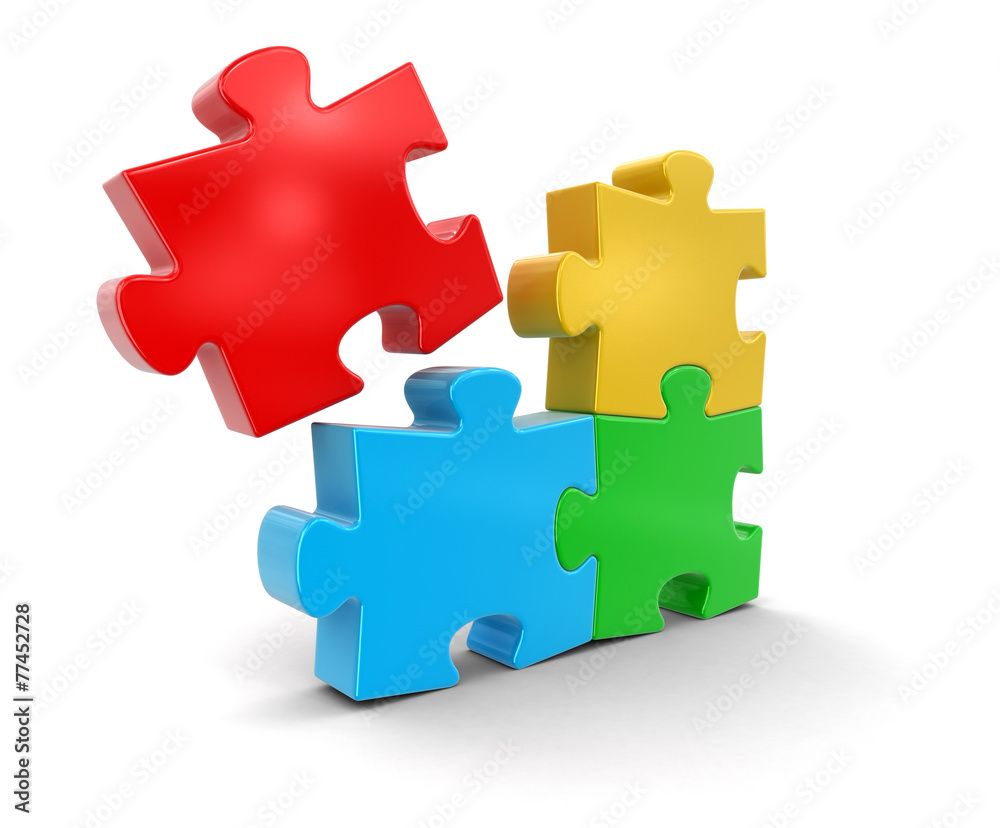 Colored Puzzle (clipping path included)