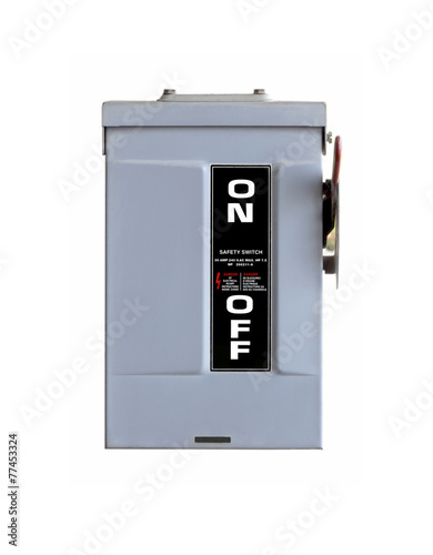 electrical safety switch box on isolate background