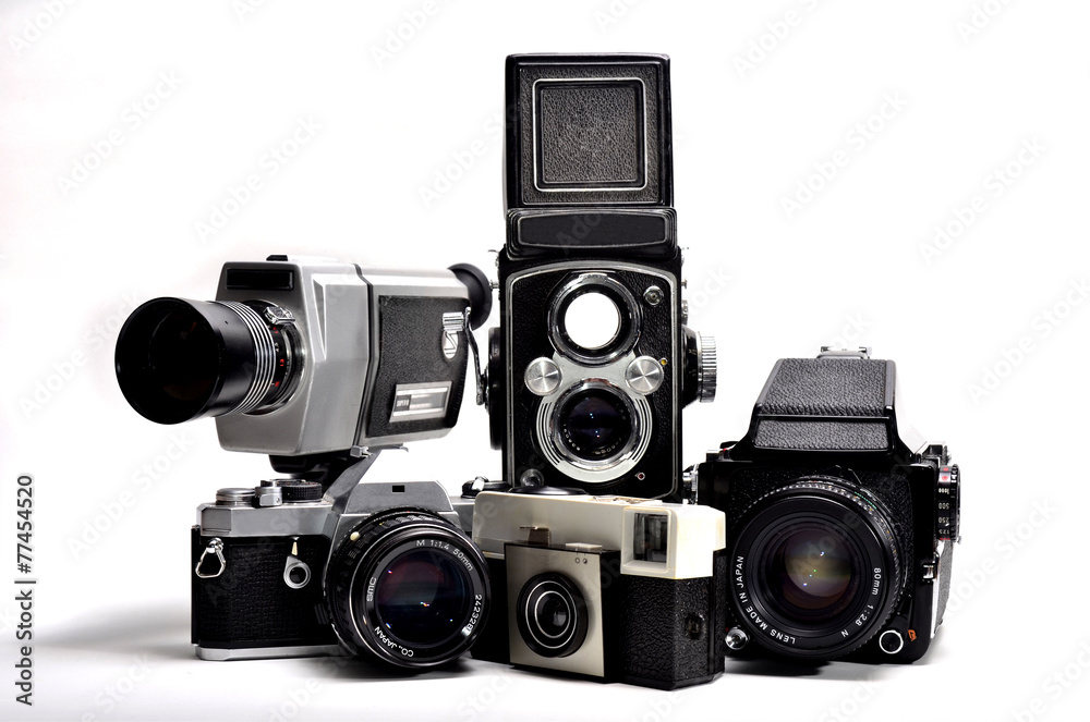 Viejas cámaras de fotografía y video