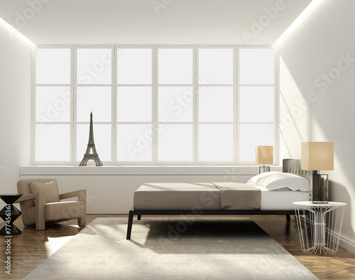 Contemporary elegant luxury bedroom photo