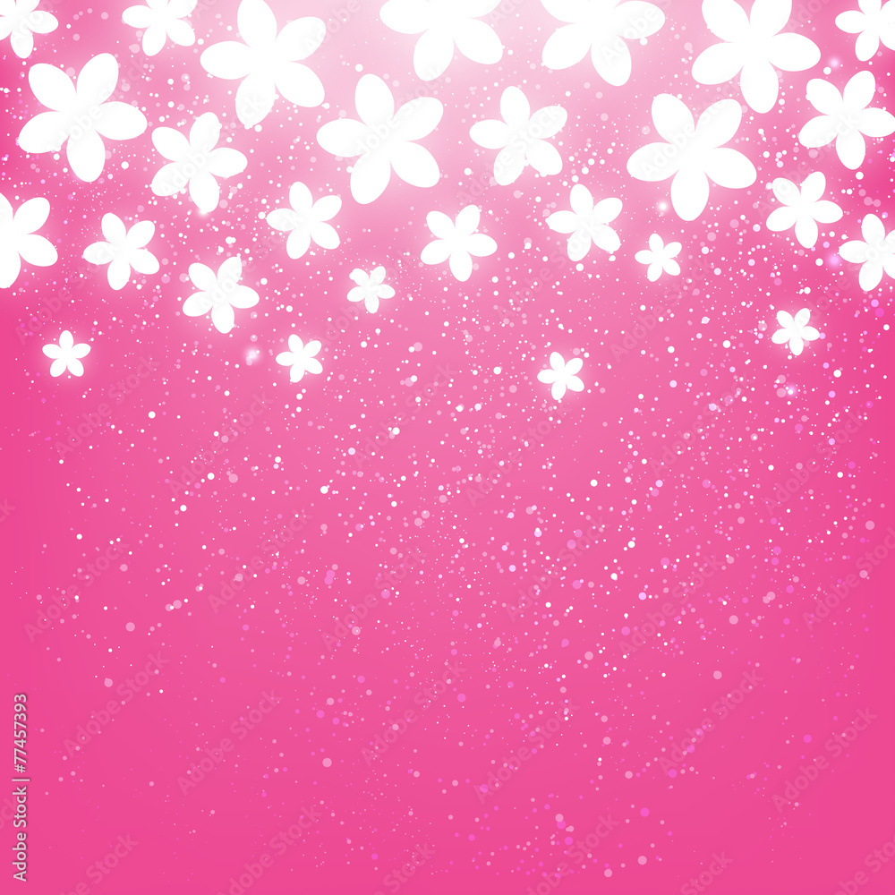 Shiny flowers on pink background Shiny flowers on pink background