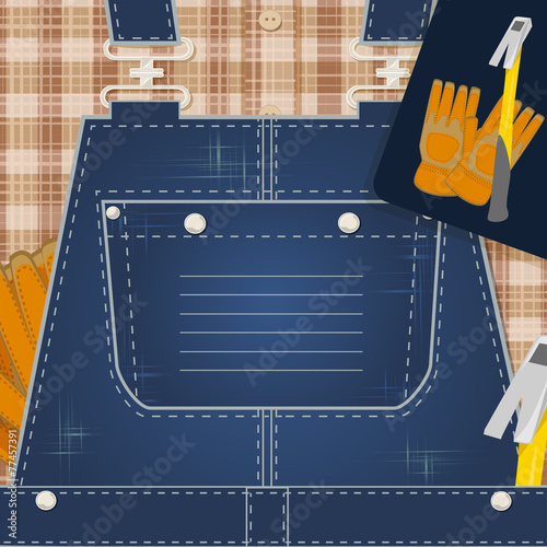 Illustration of a denim jumpsuit