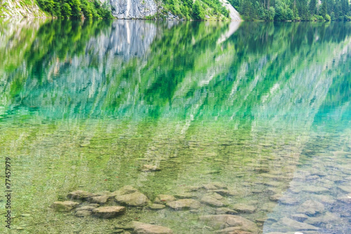 Fototapeta Naklejka Na Ścianę i Meble -  Panoramic view of Obersee lake with clear green water. Germany