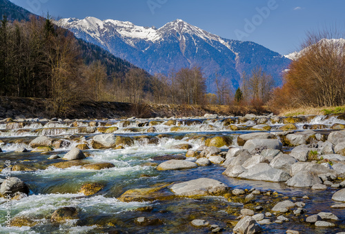 Rocky river in the Alps
