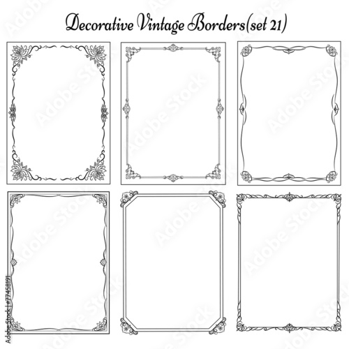 set of vintage borders and frames