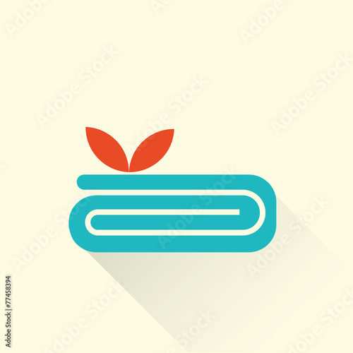 spa towel icon with a flower