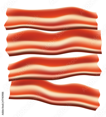 pieces of fried bacon vector illustration