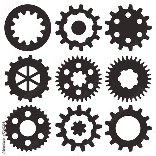 Vector collection of gear wheels