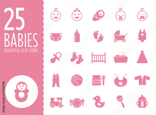 baby icons set, vector