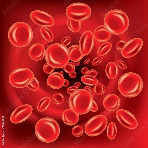 Blood cells in artery vector background