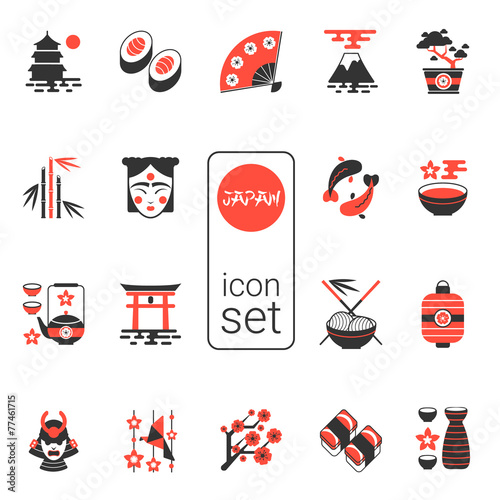 Asian icons set - vector illustration. eps 8