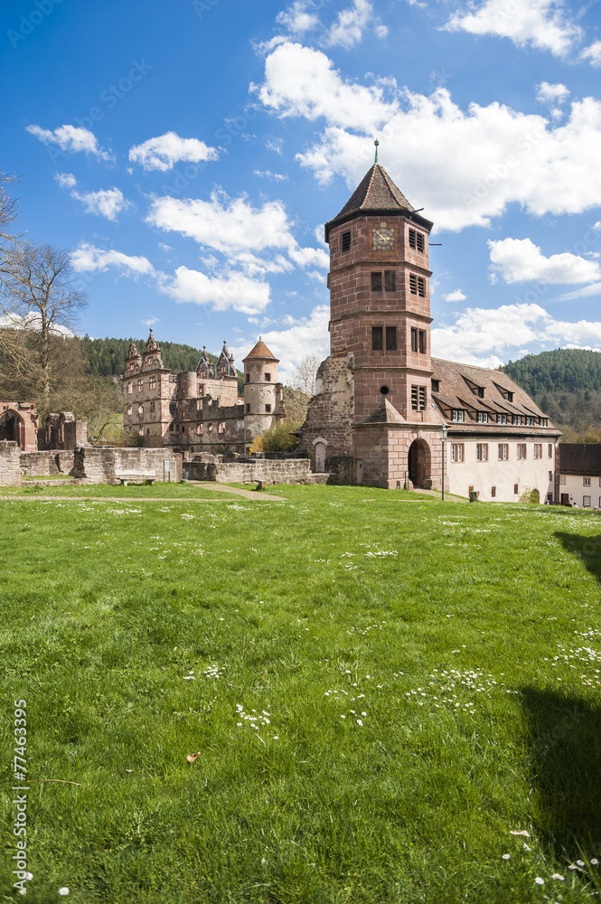 Fototapeta premium Kloster St.Peter und Paul, Jagdschloss Ruine, Hirsau, Schwarzwal