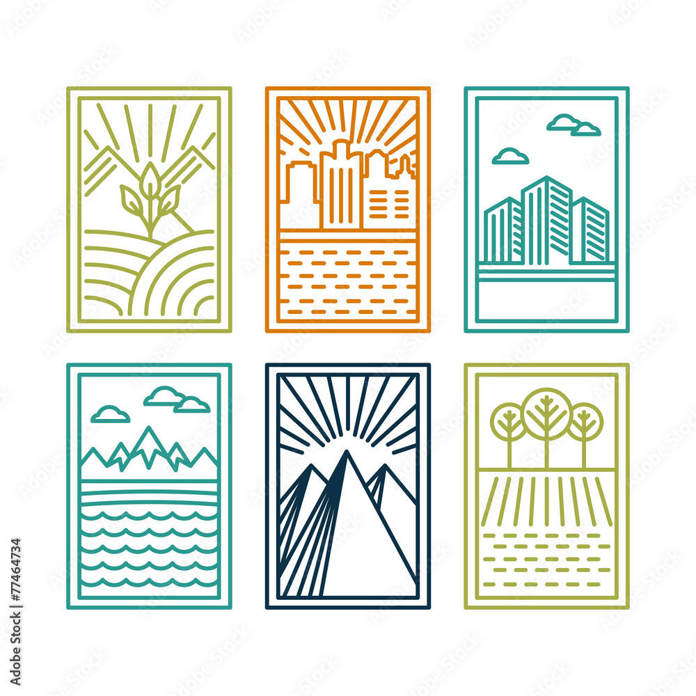 Fototapeta premium Vector line badges