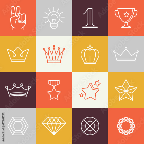 Vector winner awards and victory signs