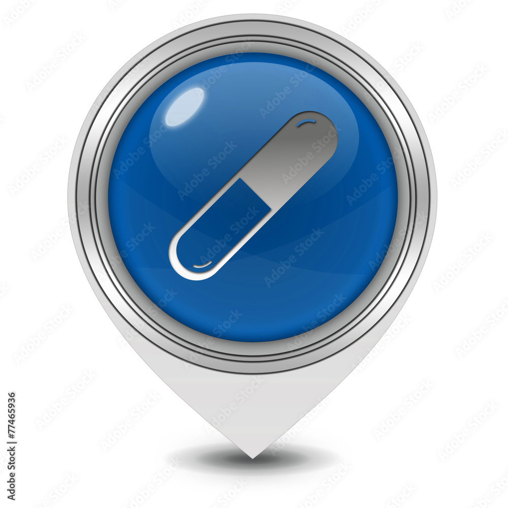 Pill pointer icon on white background Pill pointer icon on white background