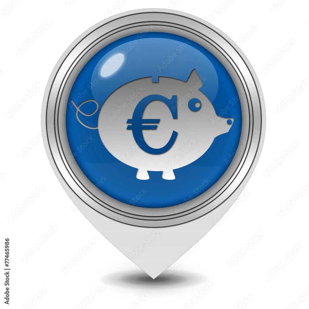 euro pig pointer icon on white background euro pig pointer icon on white background